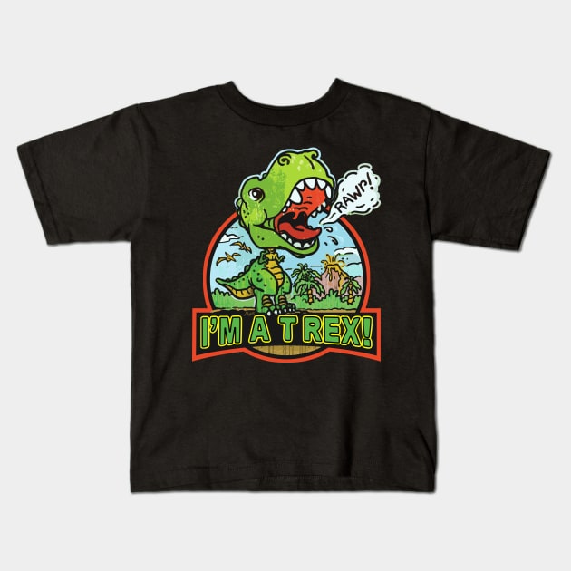 Roar I'm A T Rex Kids T-Shirt by Mudge